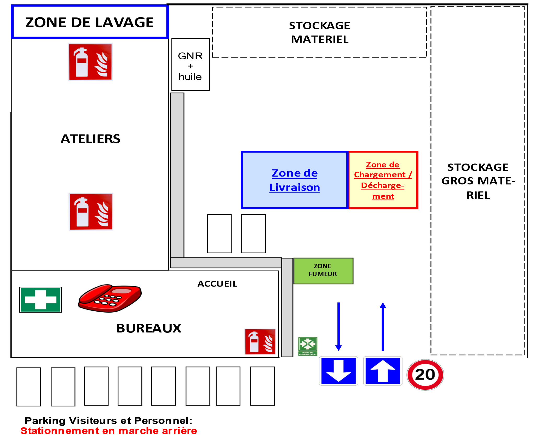 Plan de circulation du site de Berre-l'Étang